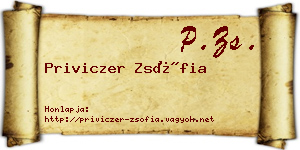 Priviczer Zsófia névjegykártya